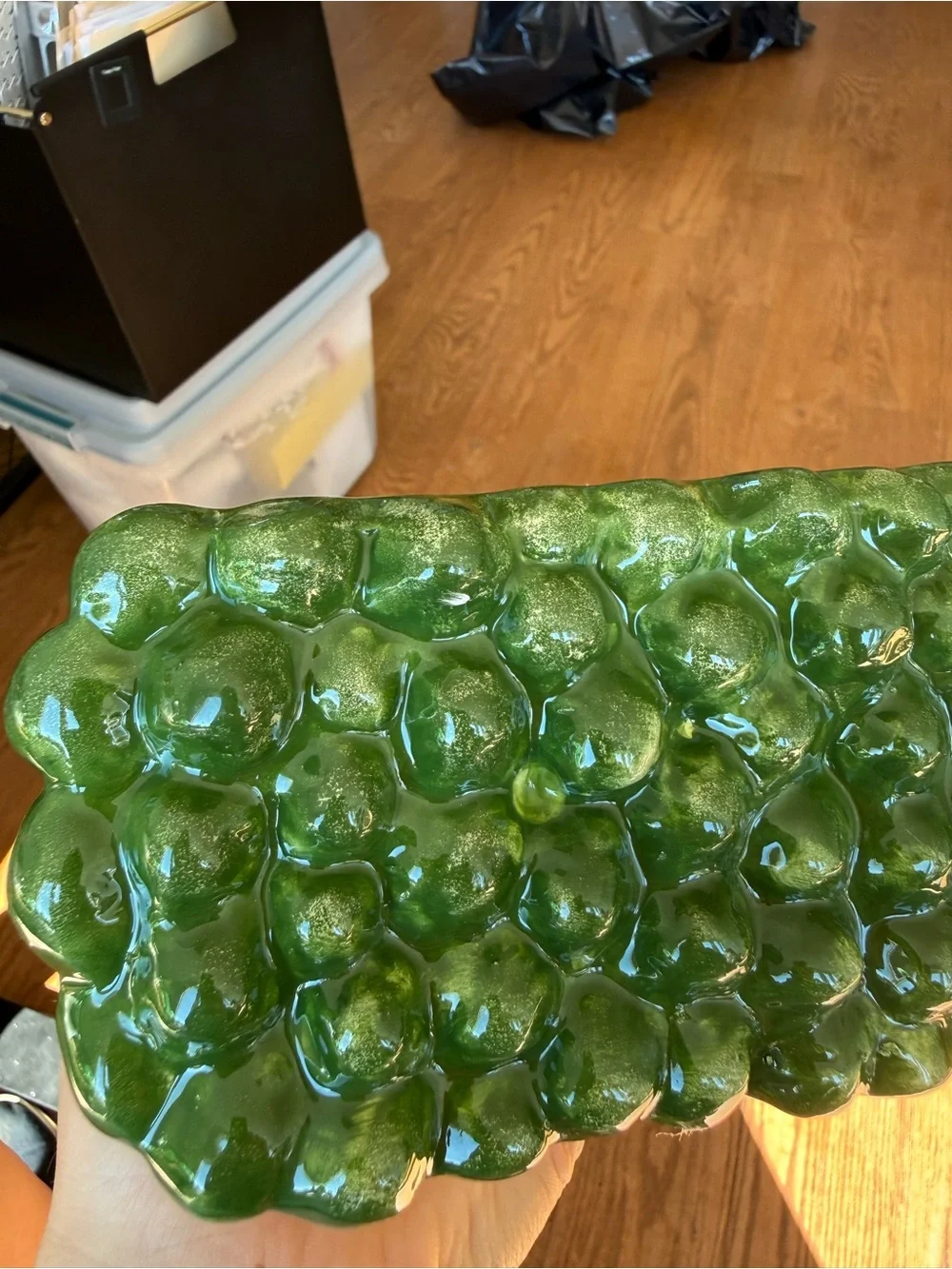 Vintage majolica ceramic asparagus dish
